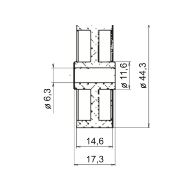Série 55 - Kolečko 45x15 TS